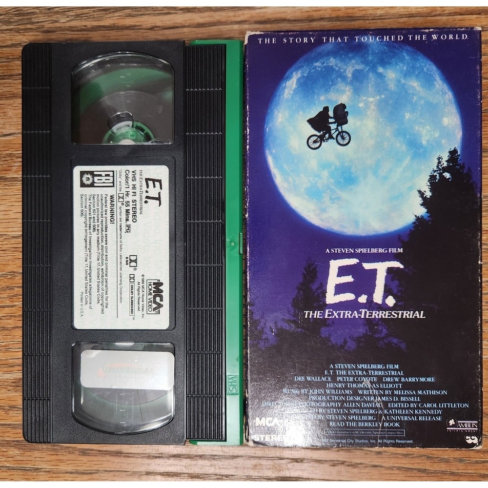 ET The Extra-Terrestrial VHS 1988 MCA Home Video Green Flap Steven Spielberg PG - Picture 3 of 3